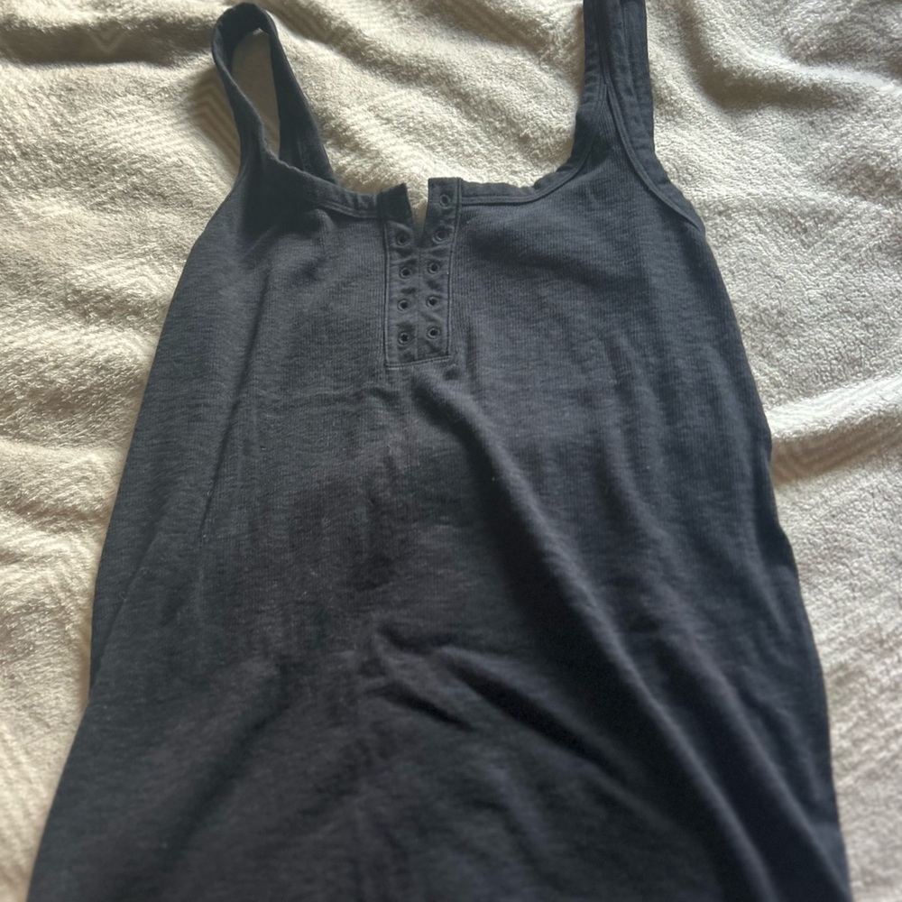 Aerie Fitted Blue Sleeveless Tank Top